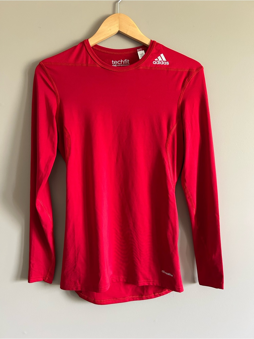 adidas Techfit Compression Long Sleeve Top - Red
